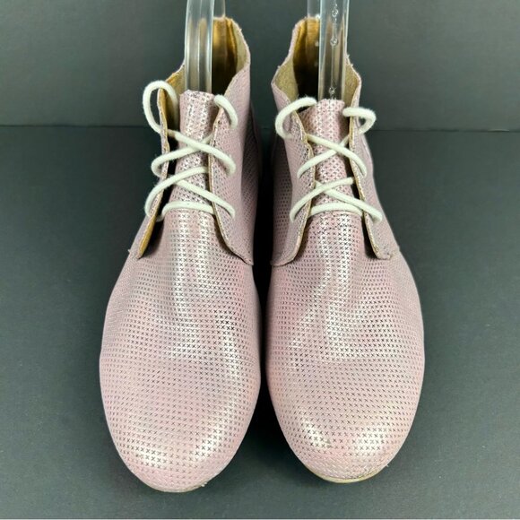 ❤️ J.Shoes Chic Lace-Up Pink Ankle Boots Women’s Size 6.5 - Picture 2 of 9